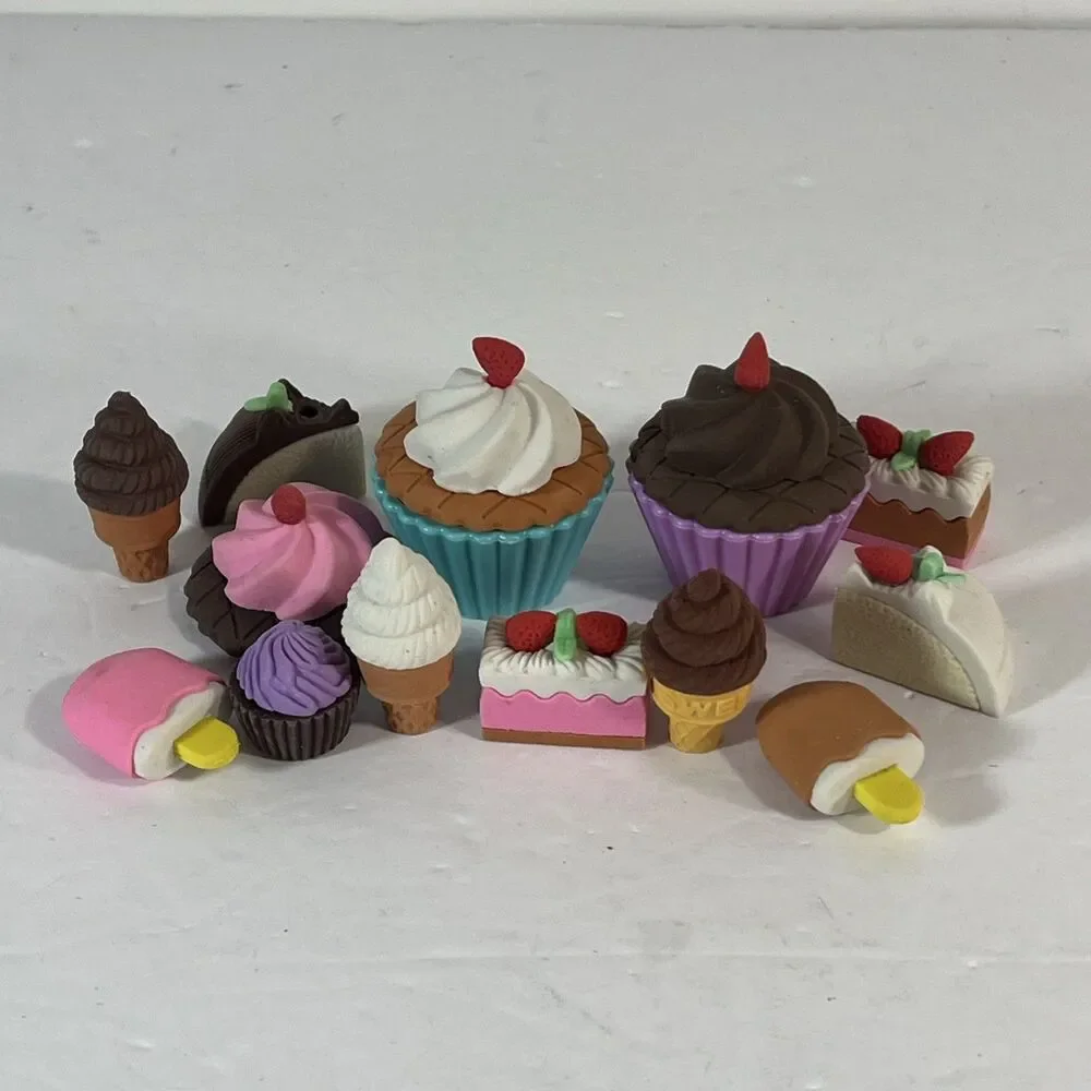 Food Erasers Rubber Toy Set Bakery 13 Piece set Collectibles